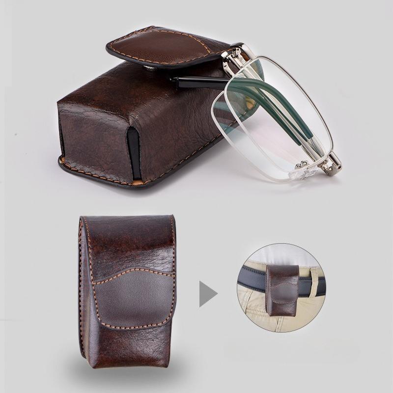 Metal Folding Reading Glasses Hyperopia Astigmatism Prescription for Men Business Degree Customizable Anti Blue Light Eyeglasses