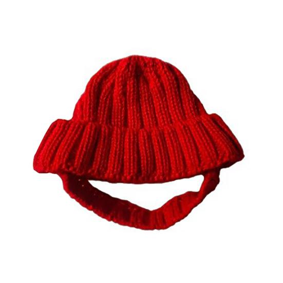 Knit Dog Hat with Ear Flaps Cozy Stretchy Pet Warm Winter Hat Cute Puppy Ear Warmer Headband for Cold Weather