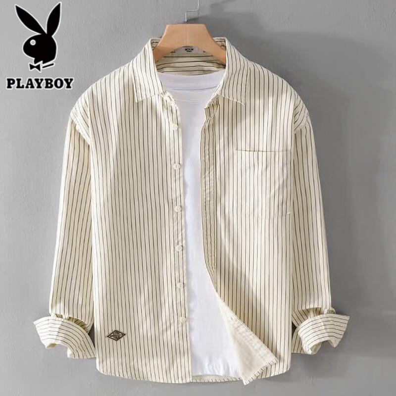 Playboy Men s Striped Long Sleeve Shirt L