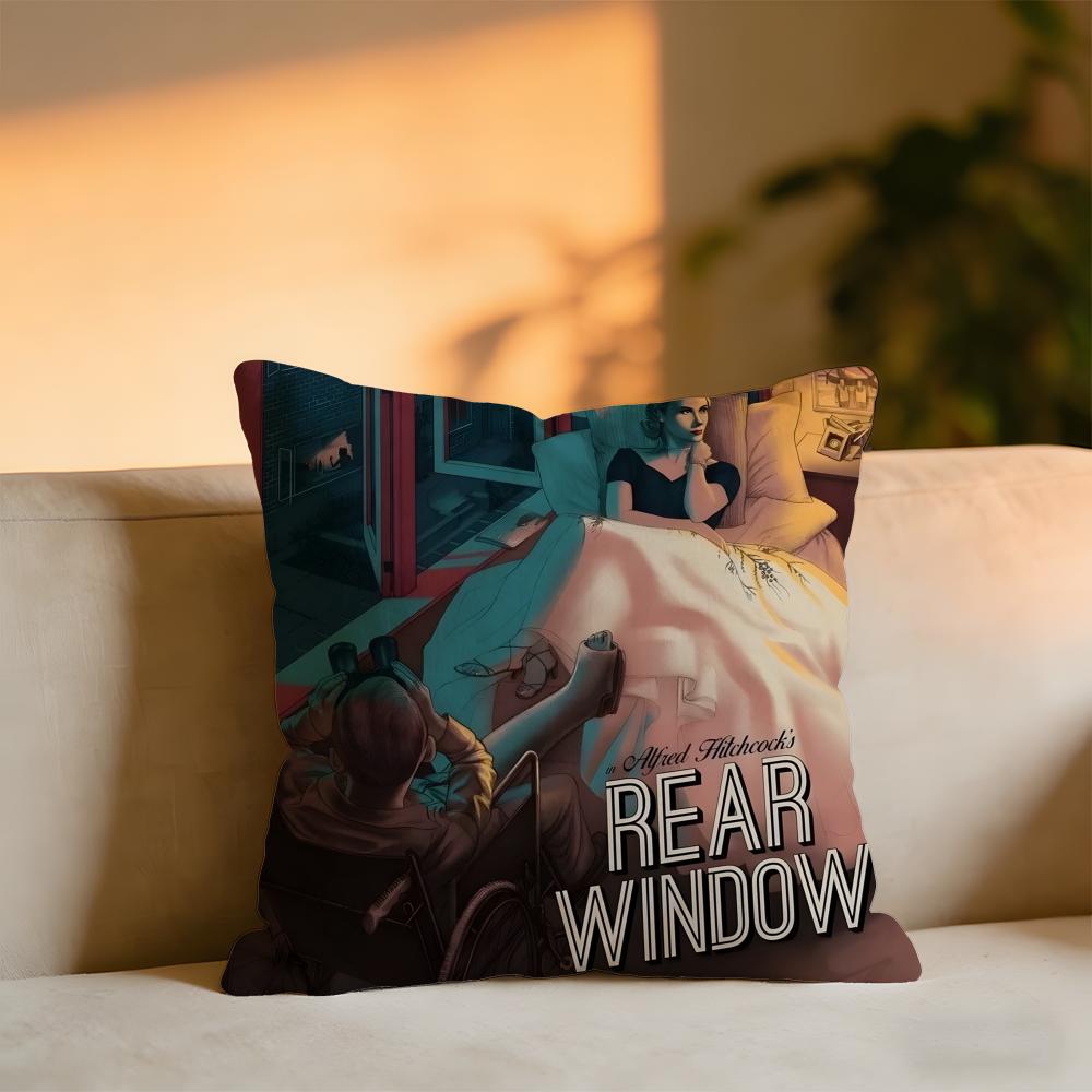 Rear Window Cushion Cover Cozy Velvet Throw PillowSoft Warm Cushion For Sofa  Bed