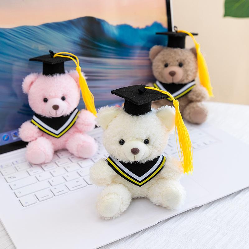 Graduation Bear Plush Toy Doctor Bear Keychain Backpack Pendant Mini Graduation Gift