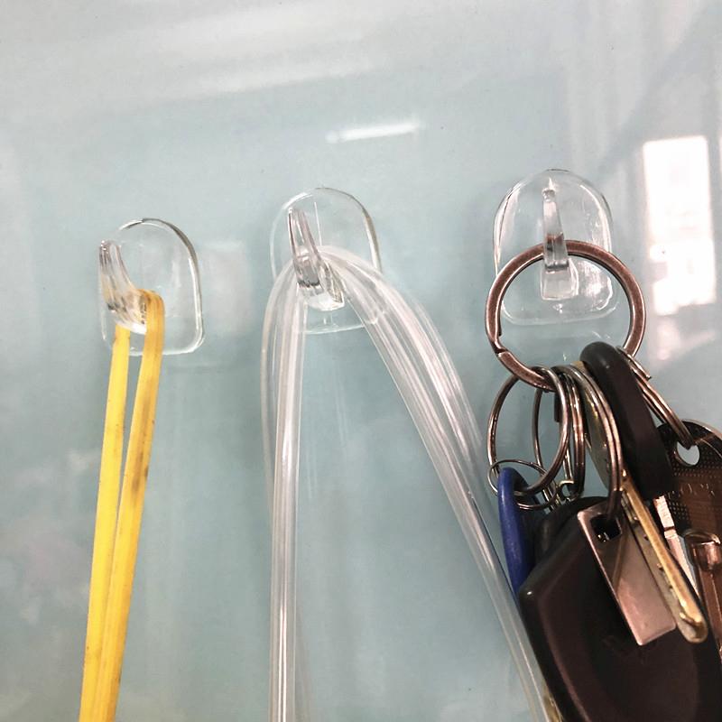 1 Pcs Door Hook Adhesive Wall Hooks Transparent Anti-Skid Traceless Heavy Duty Stick On Hook Bathroom Kitchen Wall Sticker