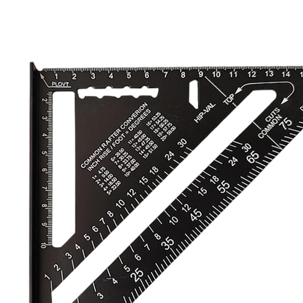 7 Inch Triangle Ruler Aluminum Alloy Measuring Square Ruler High Precision Metric Imperial Angle Ruler Carpenter Tools