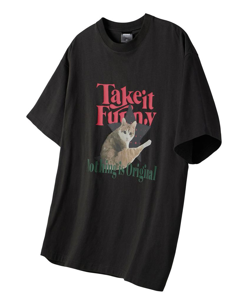 URBANAGE Take It Funny Pet Oversized Short Sleeve_Charcoal