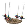 Natural Woven Parrot Hammock Chewing Toy With Wood Bead For Small Bird Cockatiel Budgie Swing Perch Cage Hanging Toy