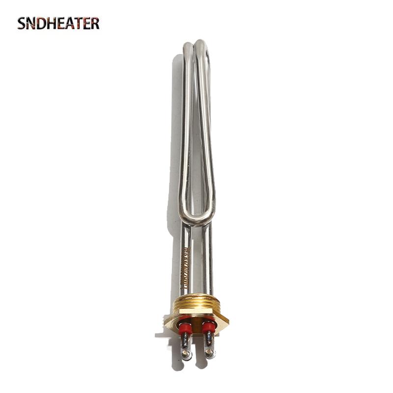 SNDHEATER Electric Water Heating Element G1" Copper Thread AC 110V 220V Bend Resistance Solar Boiler Heater 1000W 2000W 3000W