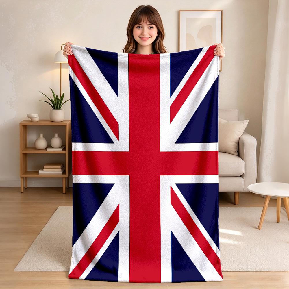 Union Jack Flannel Blanket Throw Blanket Soft Warm Sofa Bed Camping home Decor Bedspread All Season Use Gift
