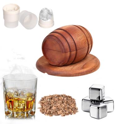 Bourbon Whiskey Räucherset - mit Eisform Old Fashioned Kamin Getränkeräucher Infuser für Cocktails und Bar Küchenwerkzeuge