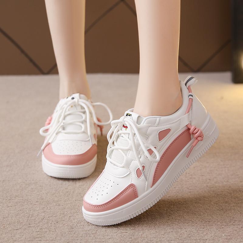 2024 Platform Sneakers Round Toe Flatform Non-slip Sporty Shoes Outdoor Skate Womens Shoes Lightweight Lace Up Designer Shoes