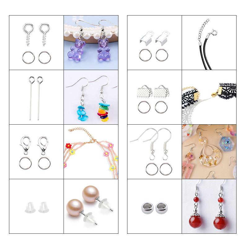 DIY Jewelry Making Tools: Open Jump Rings, Lobster Clasps, Crimp Beads, Earring Hooks for Craft Repair & Beginners
