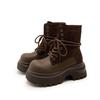 Thick-soled Cowhide Martin Boots for Women's Autumn New Heightening Retro Versatile Medium Boots for Women's Lightweight Boots for Women