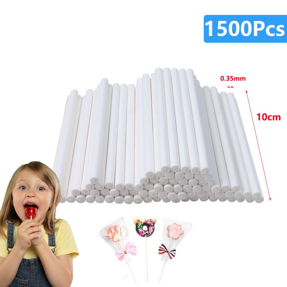 20-1500Pcs Solid Core White Paper Lollipop Sticks for Party Dining Chocolate Sugar Candy Lolly Pop Sucker Sticks Cake Pop Stick