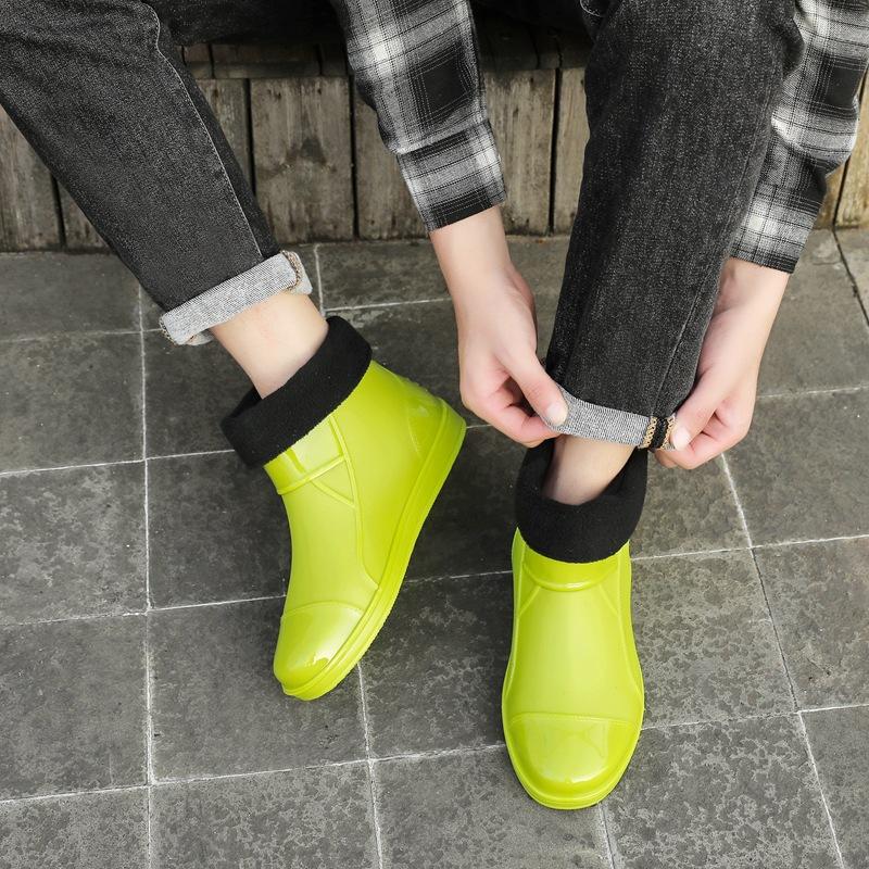 

Summer rain shoes men s short non-slip waterproof shoes men s rain boots low-top fashion overshoes kitchen fishing rubber shoes 44
