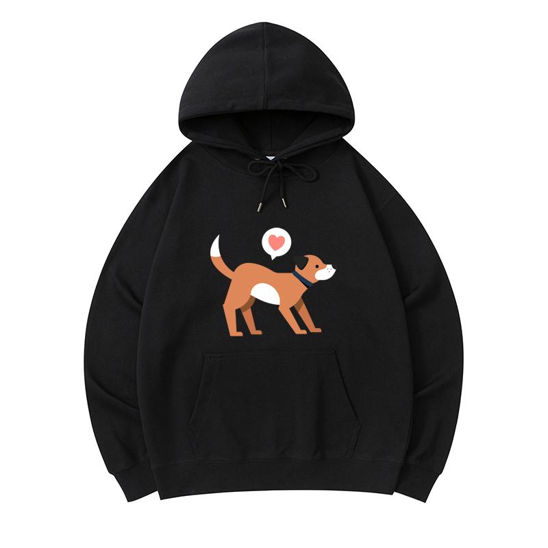 

300 GSM Men s Healthy Cotton Hoodies Kawaii Cute Puppy Dog Print Premium Cotton Sweatshirt