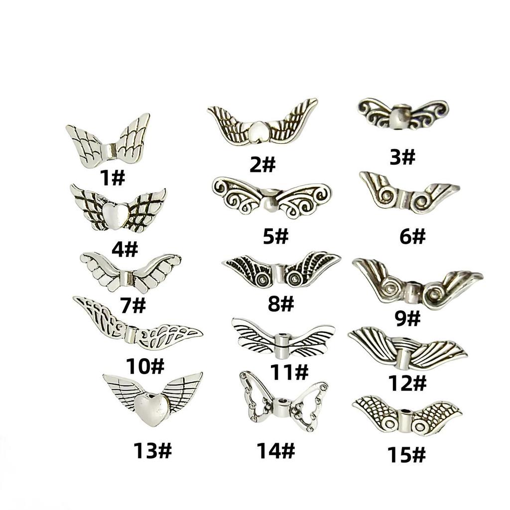 Tibetan Silver Angel Wing & Butterfly Feather Beads for Handmade Jewelry & DIY Accessories