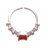 Trendy European-American Style 18K Gold-Plated Copper Rings with Colored Zircon
