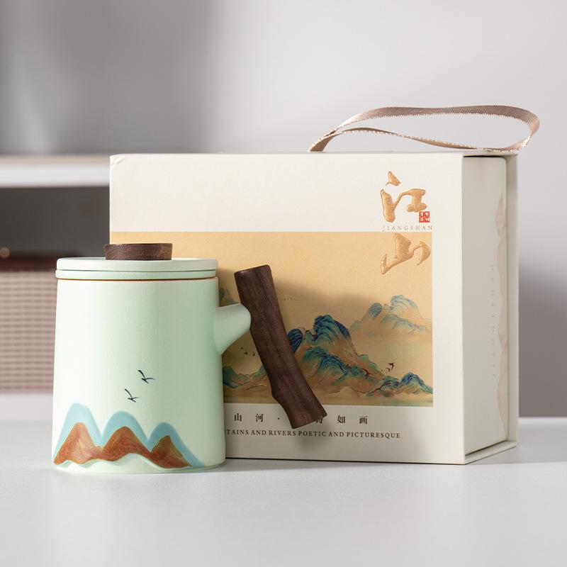 High-end business gift set Light luxury office water cup Guochao leader father teacher Mid-Autumn Festival gift