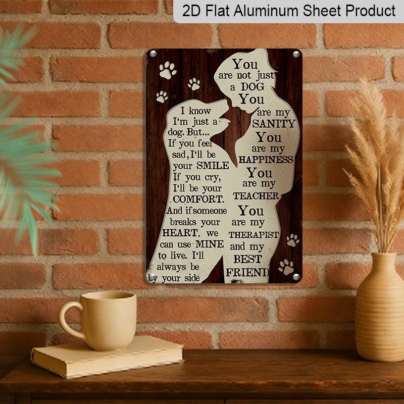 2D Flat - 1pc of Vintage Aluminium Metal Sign for Dog Lovers - Perfect Wall Art Decoration for Home, Living Room, Backyard, Veterinary Clinic, or