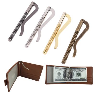 1Pc Metalen Bifold Geld Clip Bar Portemonnee Vervang Onderdelen Veerklem Geldhouder