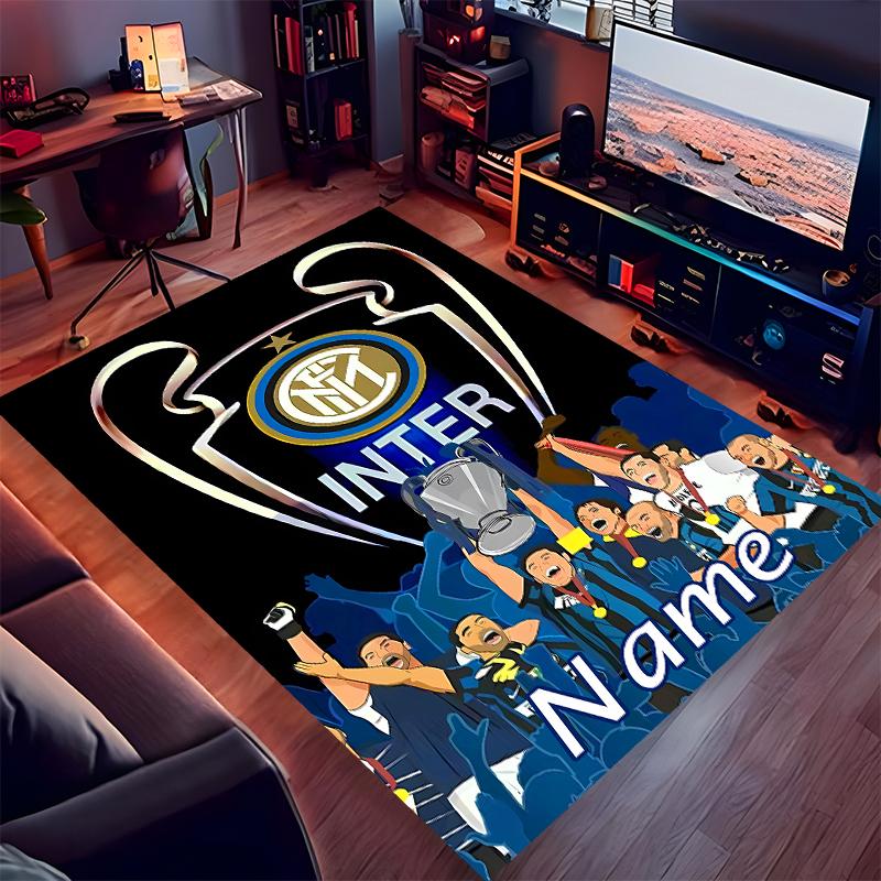 Custom Personalization Inter Milan Print Area Rug - Soft, Washable Non-Slip Indoor Mat,Living Room,Home&Office Decorative Rug
