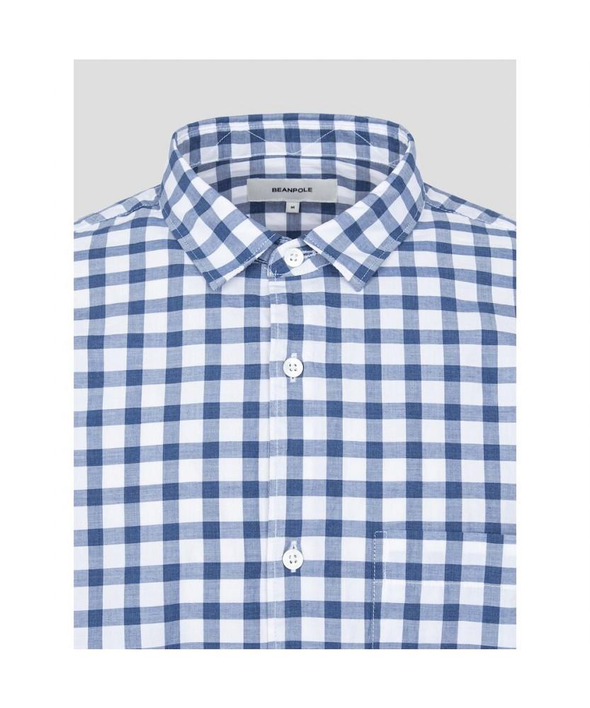 Binpolmen Melange Check Shirt Navy (Bc5164C31R)
