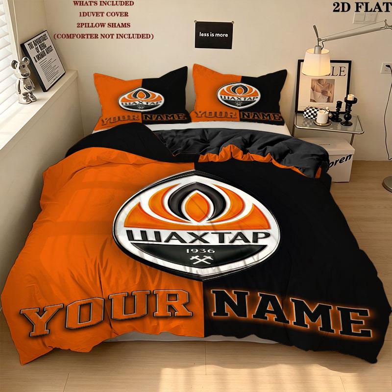 Custom Fc Shakhtar Donetsk Bedding Quilt Set Quilt Cover Pillowcase Home Decoration Birthday Gift (1 * duvet cover + 2 * pillowcase, without core)
