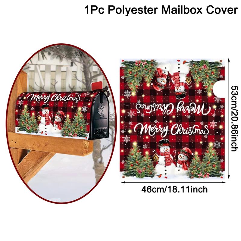 Christmas Mailbox Cover Winter Wonderland Snowman Mailbox Wrap Christmas Decorations for Home 2026 Navidad Gifts New Year 2026