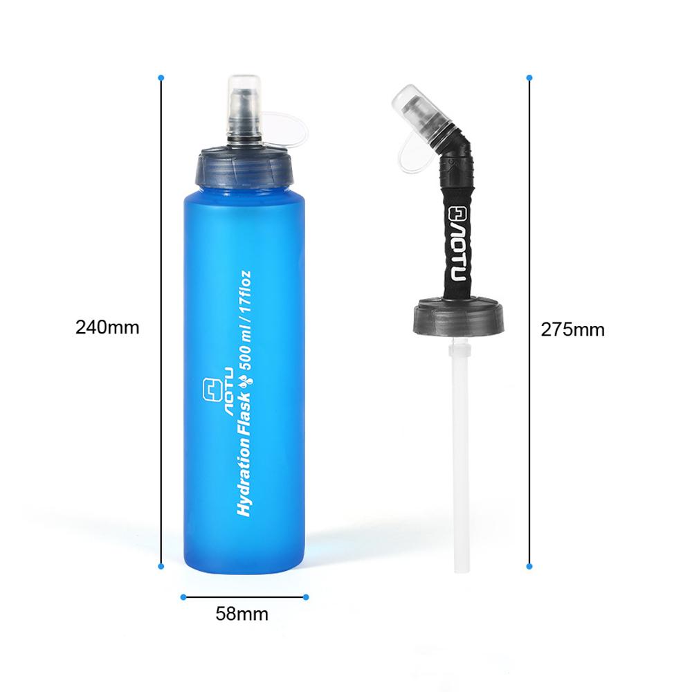 TPU Soft Flask Collapsible Sports Water Bottle Outdoor Foldable Water Bladder Running Cycling