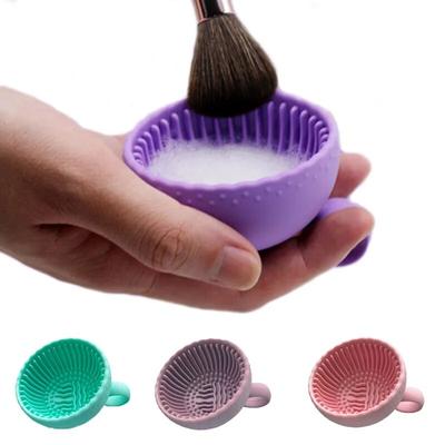 Makeup Brush Cleaner Folding Powder Puff Cleaning Bowl Cosmetic Eyeshadow Brush Clean Mat Cleaning Tool Silicone Scrubber Box