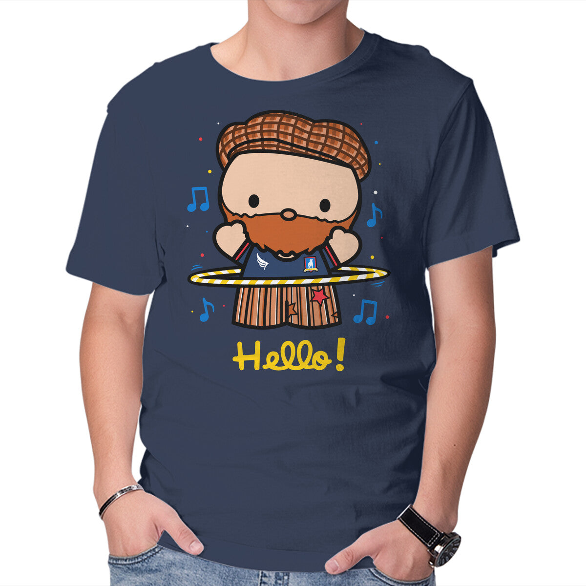 Unisex Crew Neck T-Shirt Hello Coach! Graphic Short Sleeve Casual Tee M