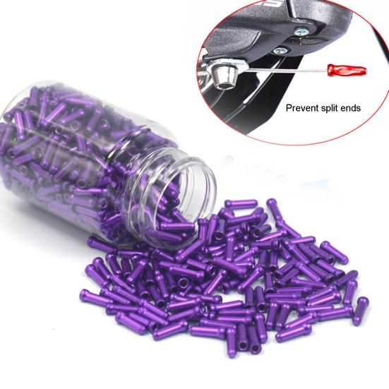 200Pcs Shift Cable Caps Colorful Wear-resistant Aluminum Alloy Bike Wire Core Wire End Caps Bicycle Components