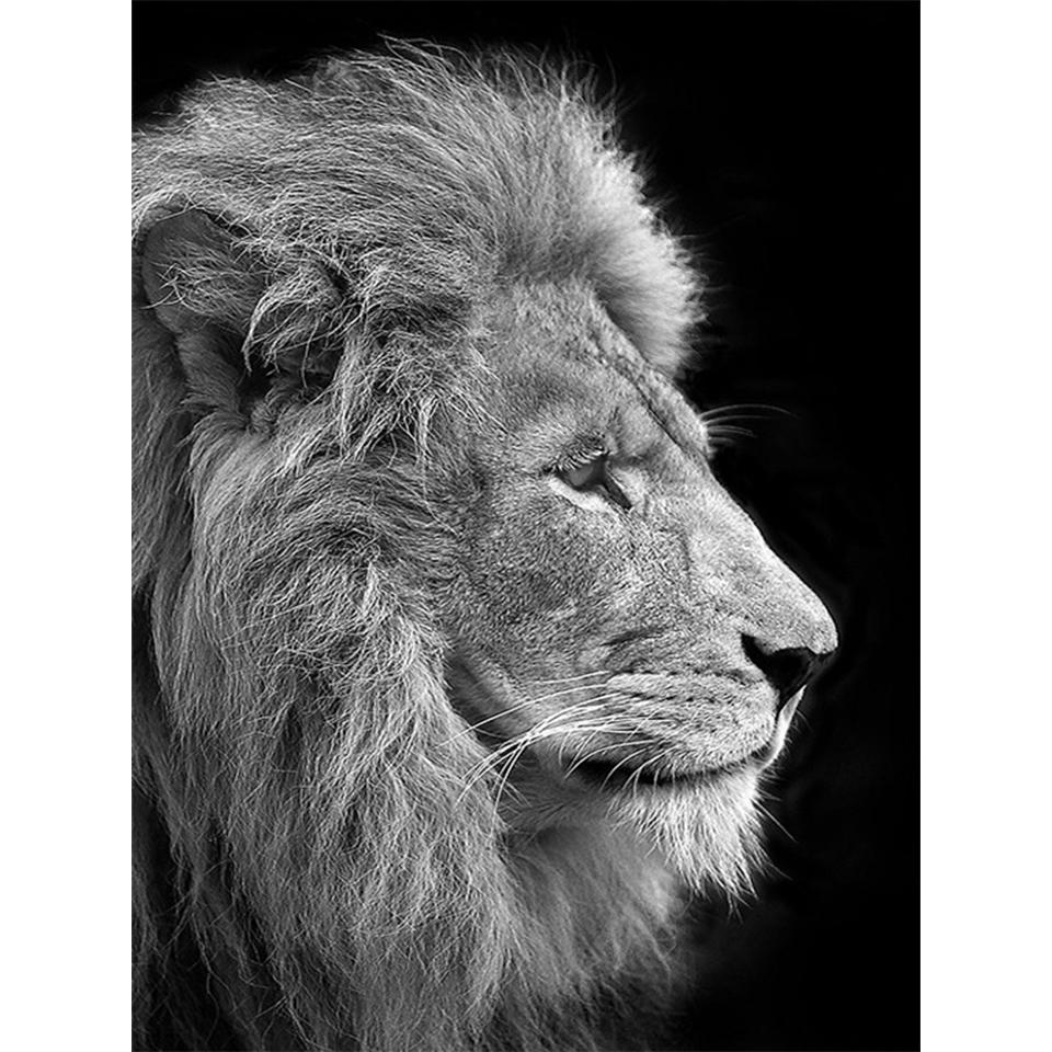 5D Round Diamond Painting "animal" Lion Tiger Diamond Embroidery Cross Stitch Kit Rhinestone Mosaic Picture DIY Decoration Gift