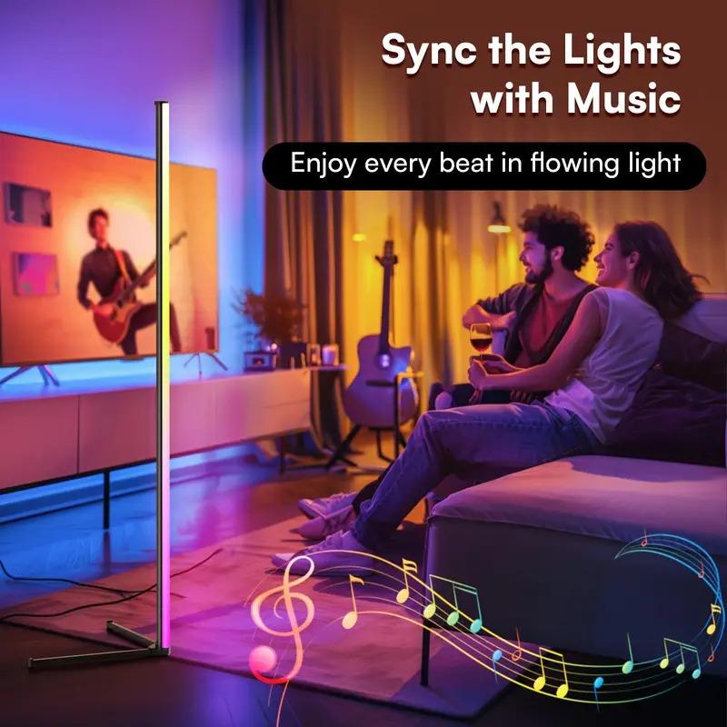 Xiaomi RGB LED Floor Lamp, LED Corner Lamp Works Smart Modern Floor Lamp with Music Sync and 16 Million DIY Colors Floor Lamp