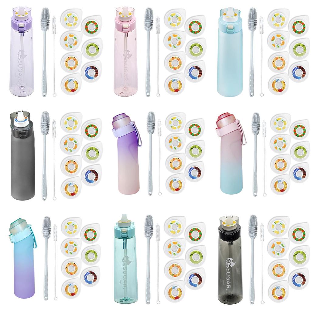 Tritan Sports Water Bottle With Flavor Rings And Leakproof Lid For Fitness Enthusiasts