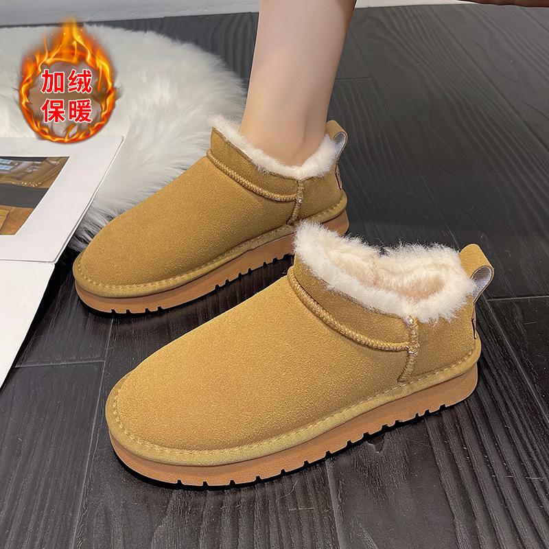 2025 New Winter Snow Boots Women's Fur Integrated Versatile One Pedal Lazy Shoes Cotton Shoes Casual Star