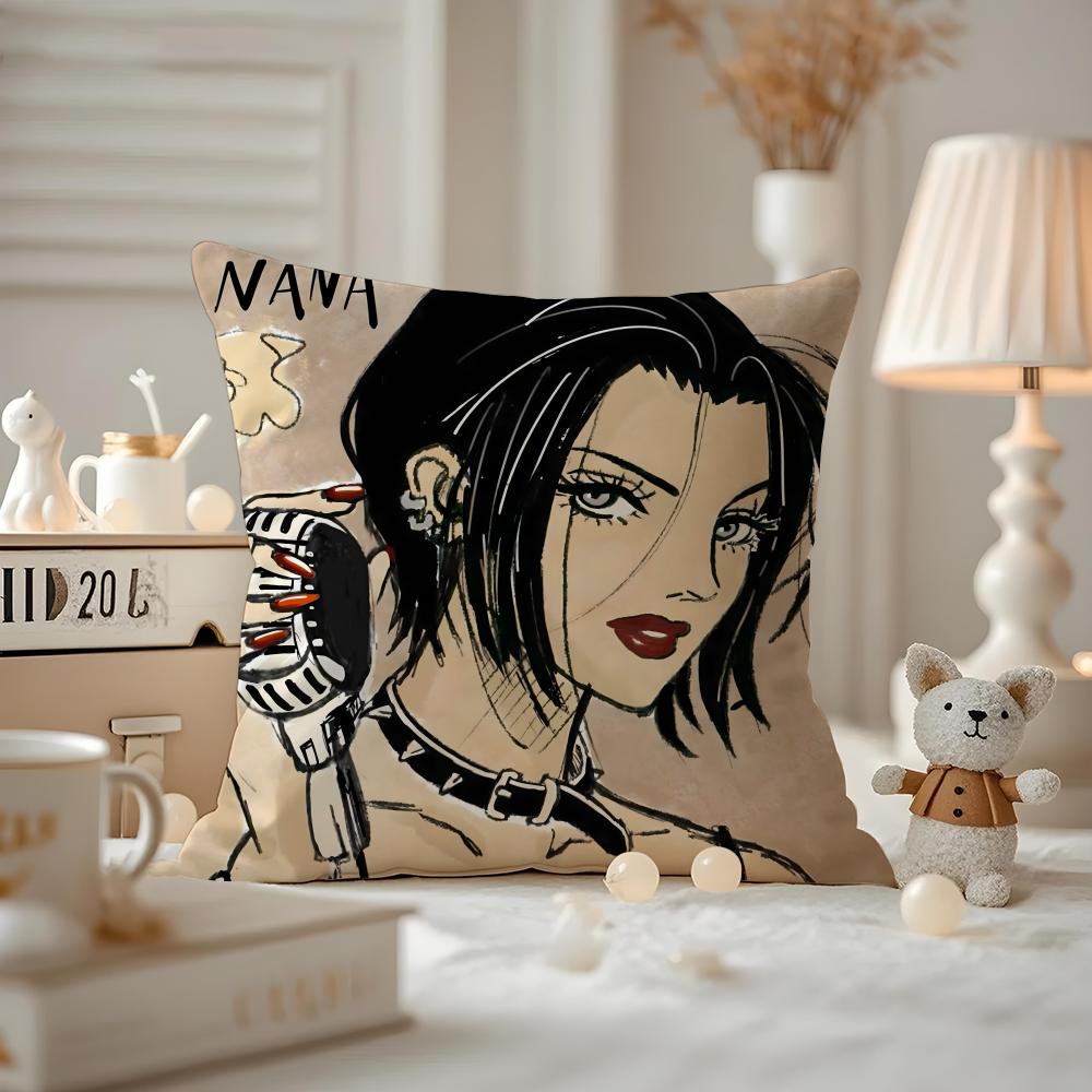 Anime Arrival NNana Cushion Cover Antidustmite Pillowcase Invisible zipper silky short plush Sofa cushion cover