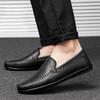 Fashion Summer Mens Loafers Breathable Lightweight Business Casual Shoes Fashion Genuine Leather Driving Shoes for Men Zapatos De Hombre