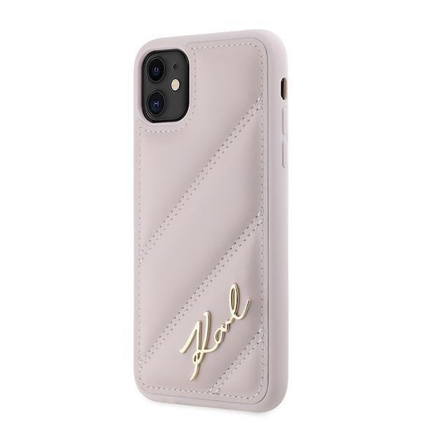 Karl Lagerfeld Klhcn61Pqdsmgp Iphone 11 / Xr 6.1 Różowy/Pink Hardcase Diagonal Quilted Script