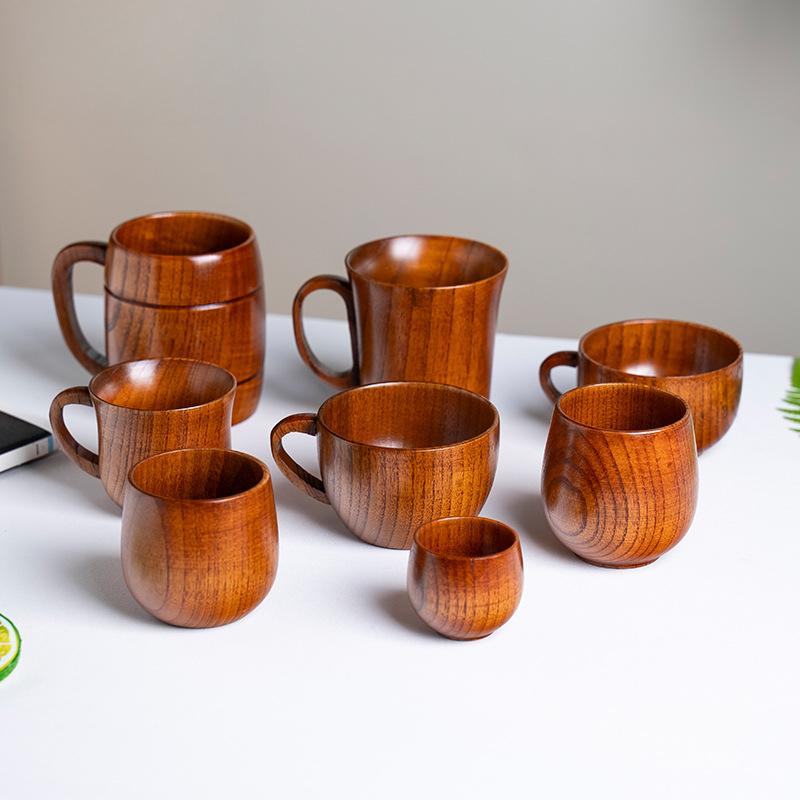

Кружки из цельного дерева, кофейные чашки, молочные чайные чашки, кружки для завтрака в японском стиле, кружка для напитков, кухонная утварь 50-200ml