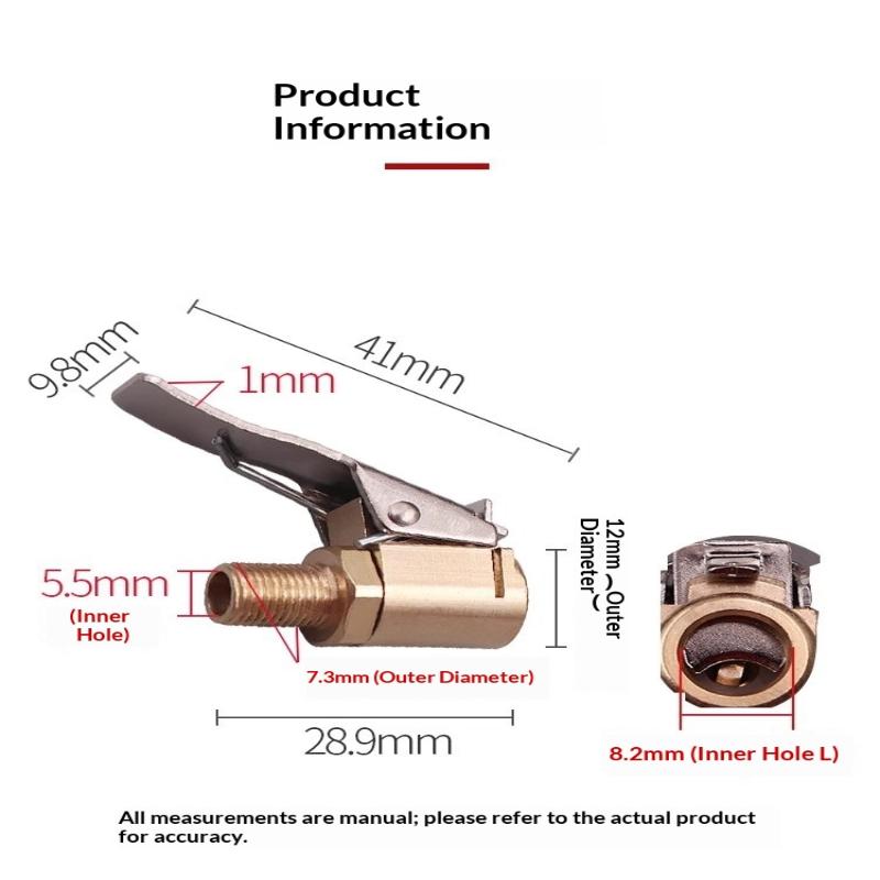 Brass Locking Nozzle Tire Air Chuck Clip Adapter - Automotive Grade For Efficient Inflation