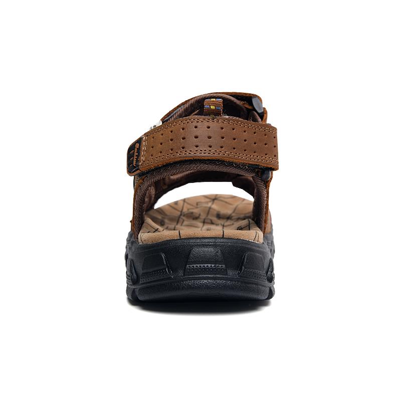 Summer Men's Leather Beach Sandal Sandals Leather Lightweight Sports Sandals Mens Genuine Leather Sandals