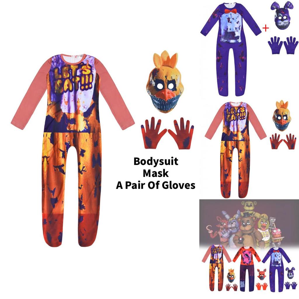Five Nights At Freddys Kids Role Play Outfit With Milk Silk Material For Holiday Events