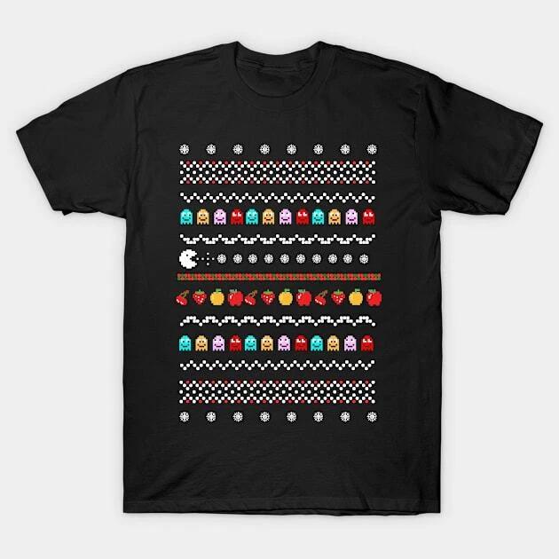 Ugly Christmas Sweater Pacman Arcade Made in Australia T-Shirt M