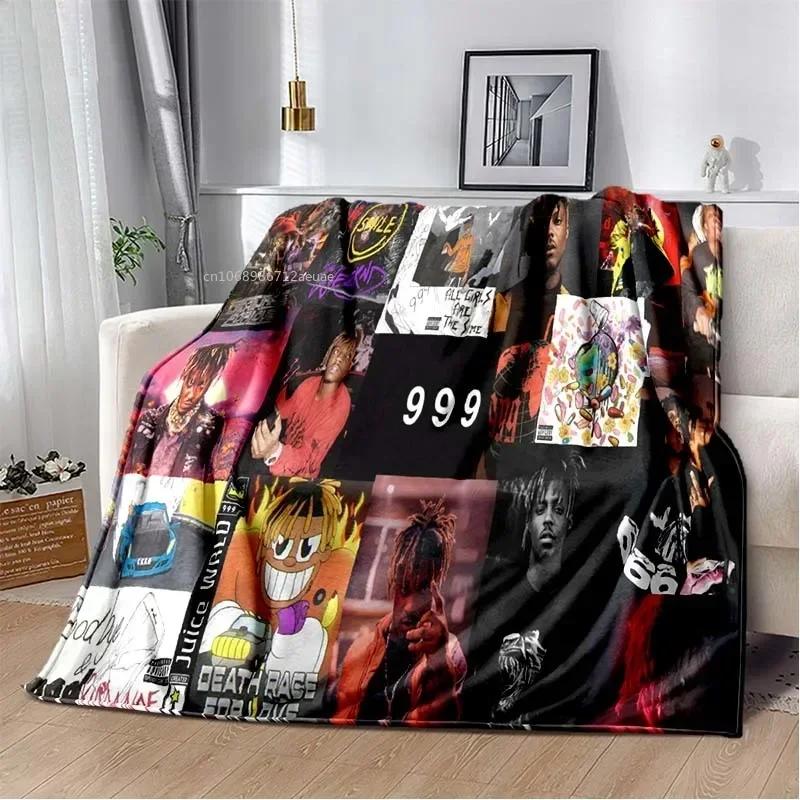 Album Rapper Juice Wrld 999 Decke Poster Kunst Gedruckte Flanelldecke Weiche Tagesdecke Sofa Wärmende Abdeckung Geschenk für Musikfans