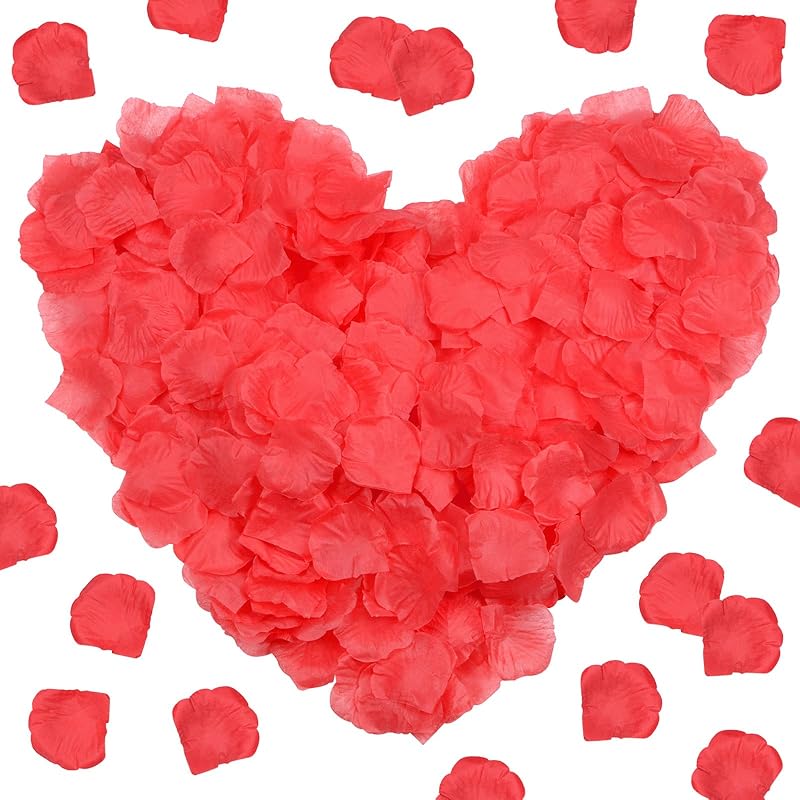 3000-Pack Silk Artificial Flower Rose Petals, 1.97x1.97 Inch Silk Rose Petals Wedding Faux Flowers for Wedding/Party/Aisle Runner/Bridal Shower/Table