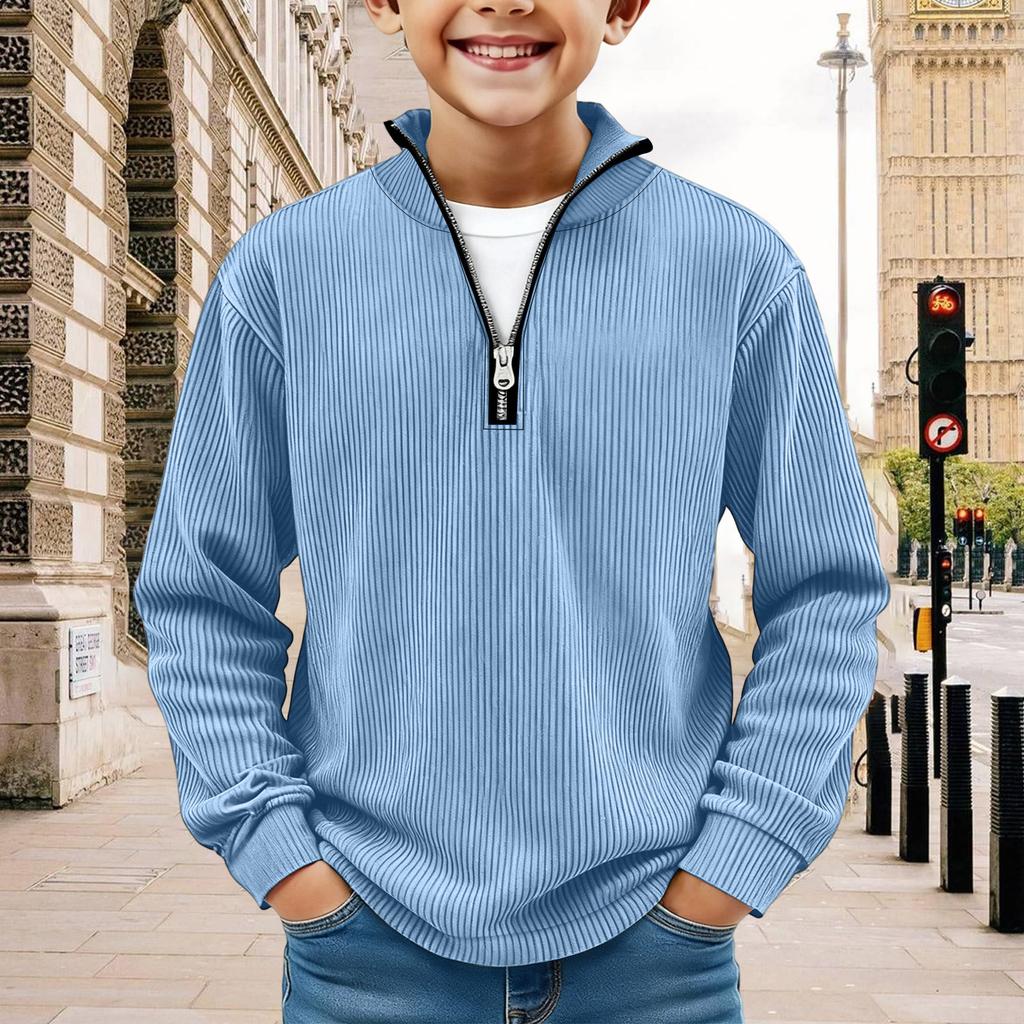 Kids Sweatshirt Boys Long Sleeve Shirts Soild Casual Pullover Shirt Outdoor Fall Clothes For Teen Boy