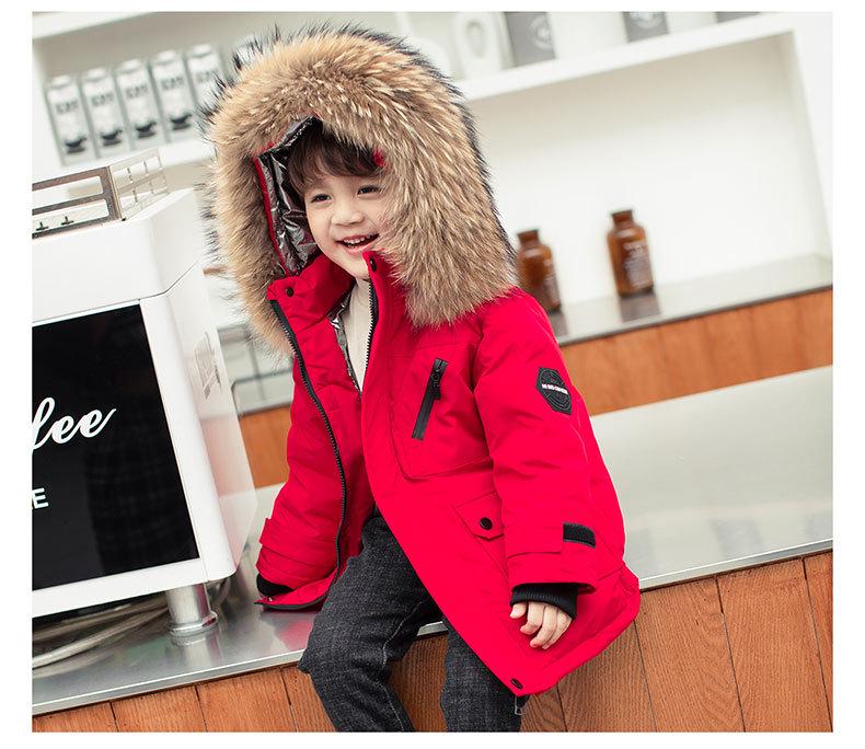Boys' 2023 Mid-Length Winter Jacket: Thickened Cold-Weather Wear for Small and Medium Children