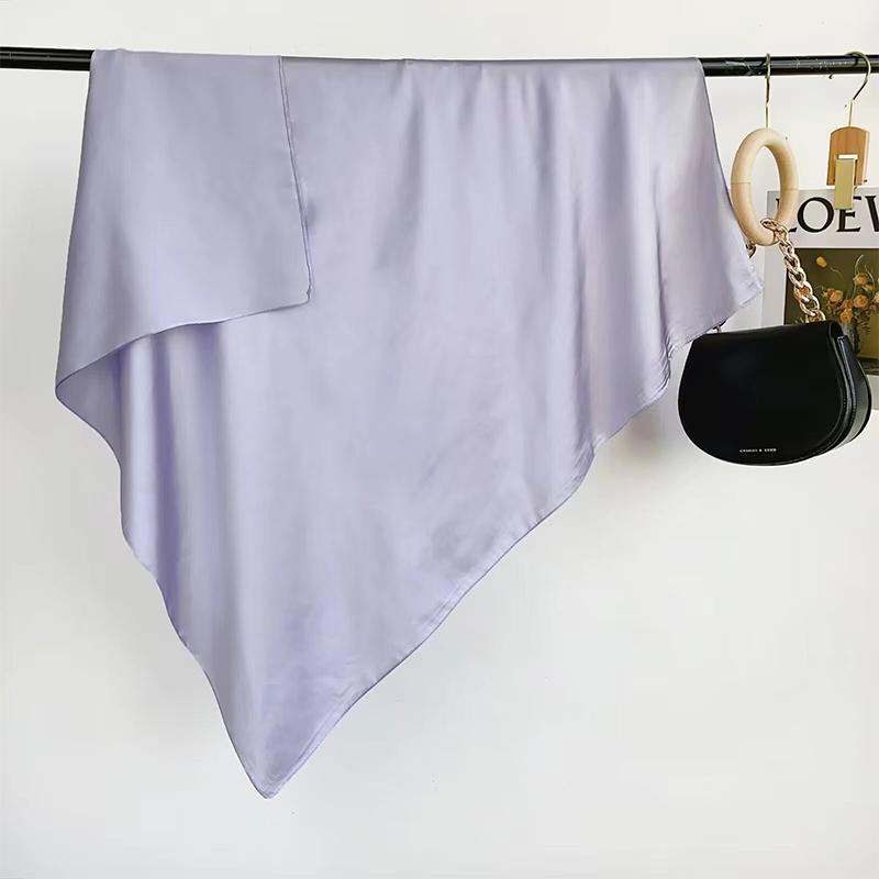 90Cm Solid Colors Neckerchief Hijab Scarf For Women Silk Satin Headband Hair Scarves Female Square Shawls Head Scarfs For Ladies
