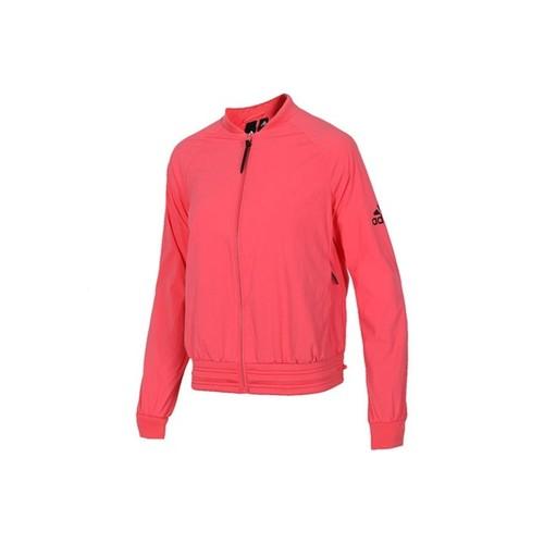 

adidas solid color windproof sporty bomber jacket for women, pink S розовый