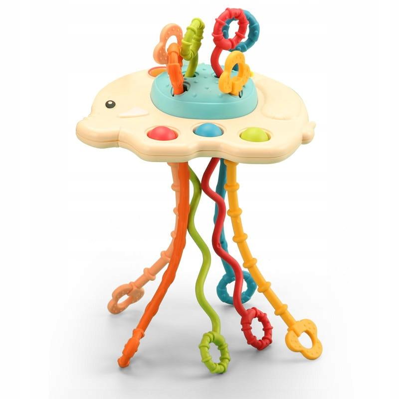 Sensory Toy Elephant Montessori Teething Toy Beige